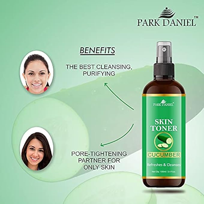 Park Daniel CUCUMBER & HONEY SKIN TONER COMBO | 100% NATURAL FACE TONERS FOR HYDRATING, REFRESHING & BALANCING SKIN | PACK OF 2 BOTTLES OF 100ML EACH (TOTAL 200ML) - Image 2